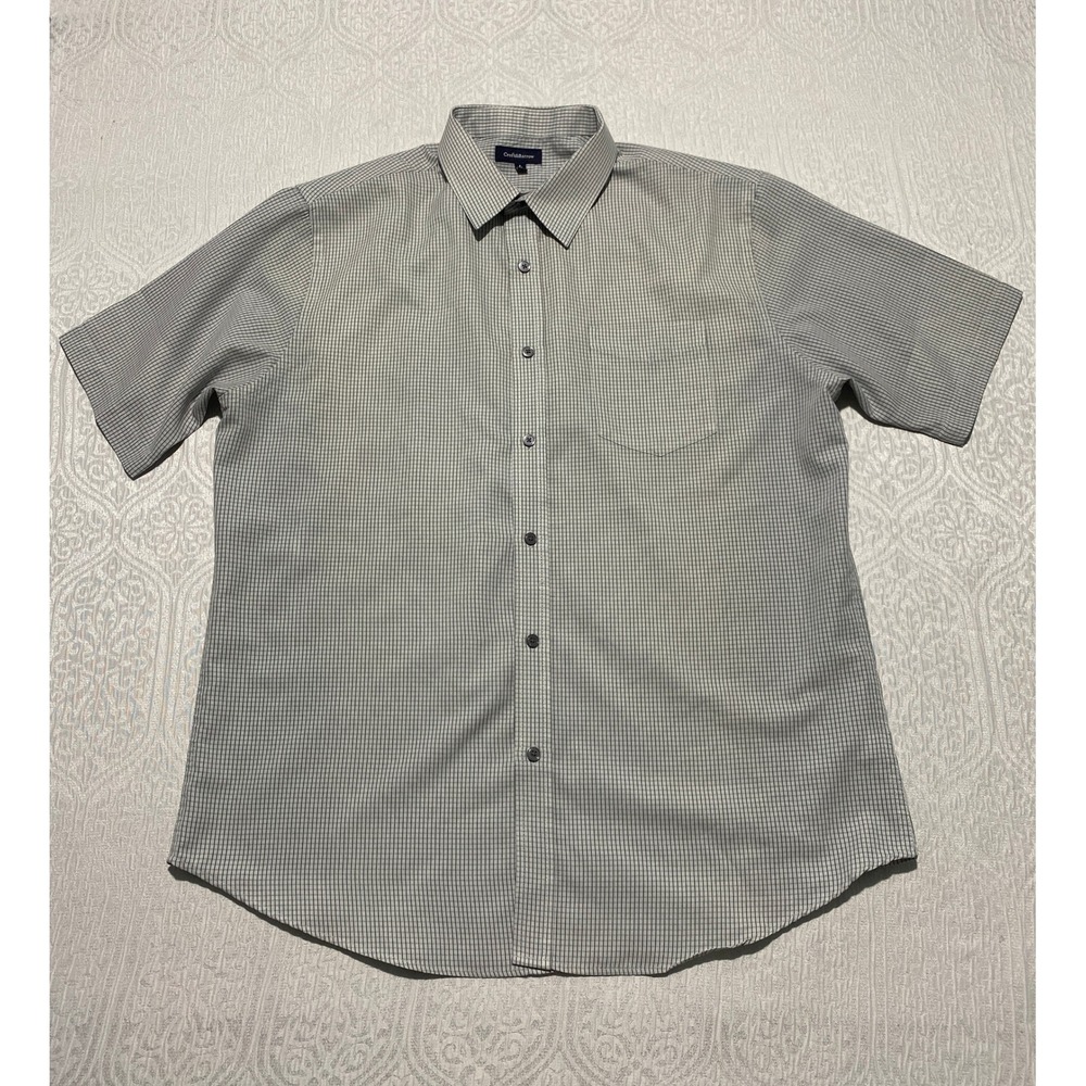 Croft & Barrow Mens‎ Large L Short Sleeve Button Down Shirt Gingham Pattern